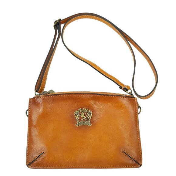Pratesi Firenze Leather Crossbody Bag Small Brown Italian Handbag 8.5x5.5 Purse - Picture 1 of 15
